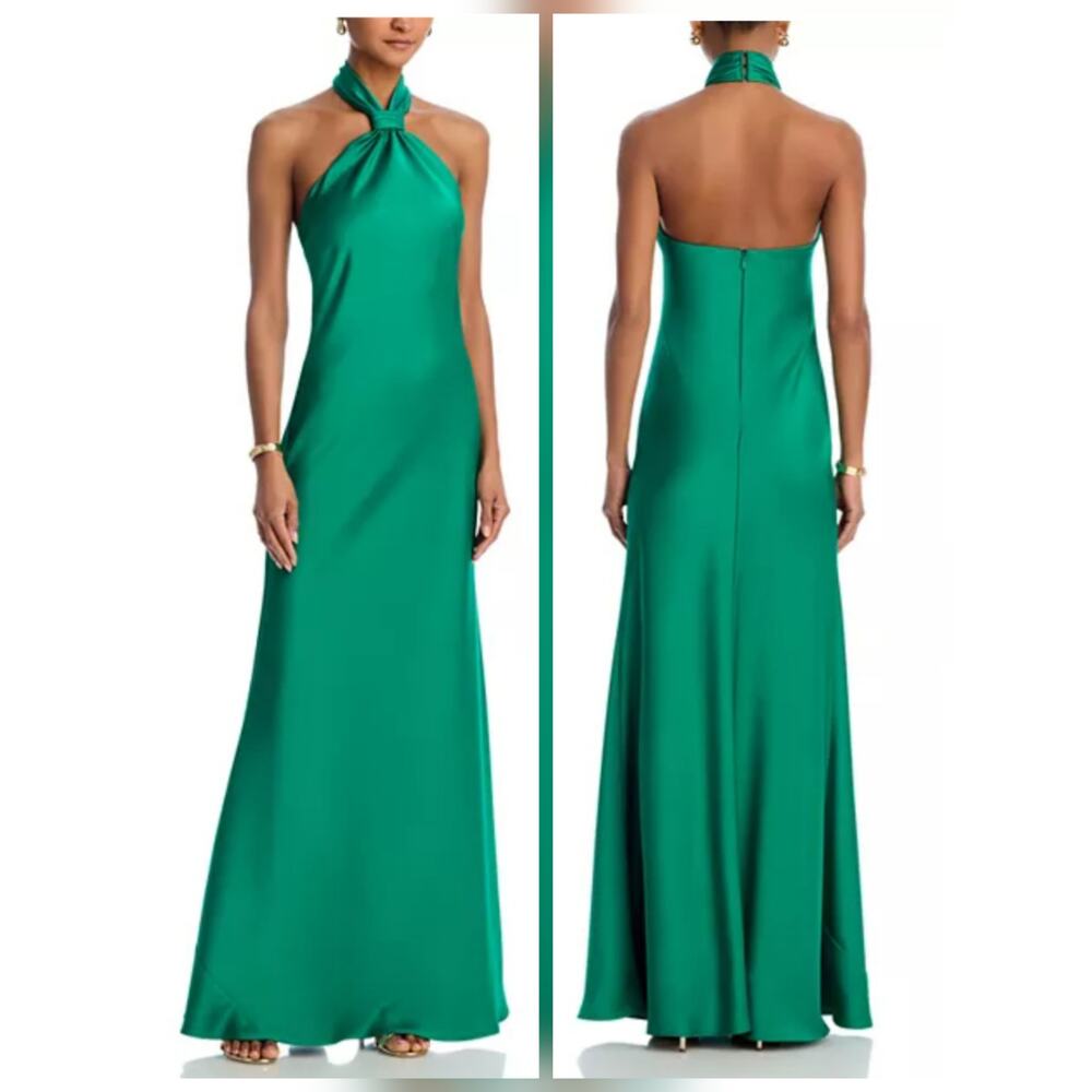 AQUA Knot Halter Gown - Picture 1 of 7